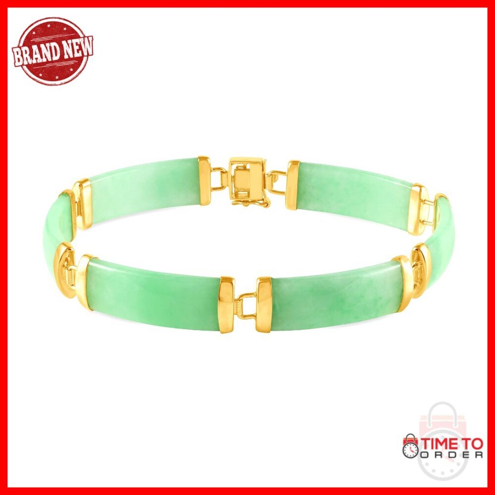 Sterling Silver Jade Link Bracelet Elegant Minimal Chic Gemstone Jewelry